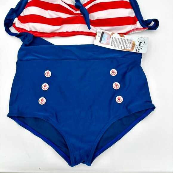 For Luna Vintage style Retro Sailor Sami Bikini Top and bottom Swimwear Swimsuit - Picture 3 of 4